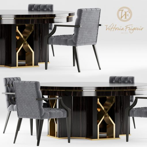 Vittoria Frigerio Table & Chair 3D Model 2