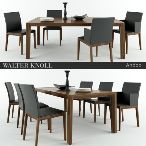 Walter Knoll Andoo Table & Chair 3D Model