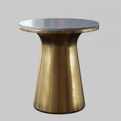 West Elm Marble Topped Pedestal Side Table 3D Model