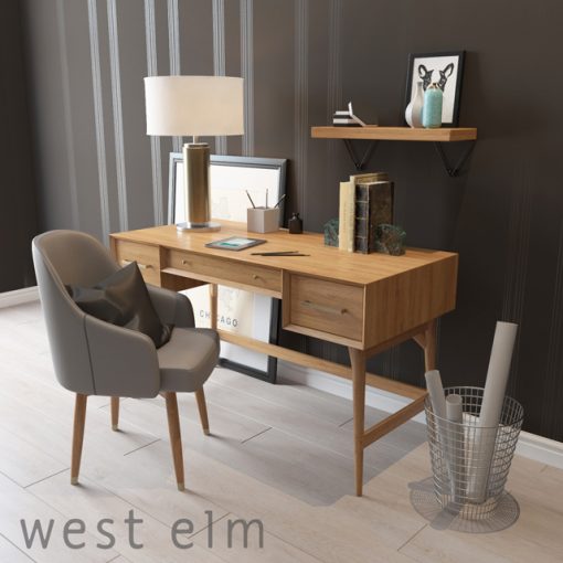 West Elm Mid-Century Table & Chair 3D Model