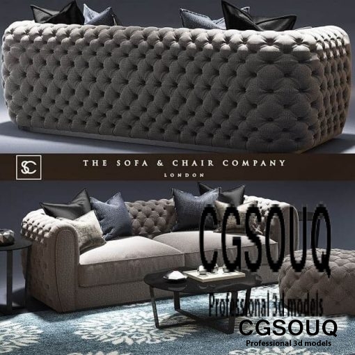 Windsor Sofa The sofa and chair Company Cromwell table Tufted 3D model