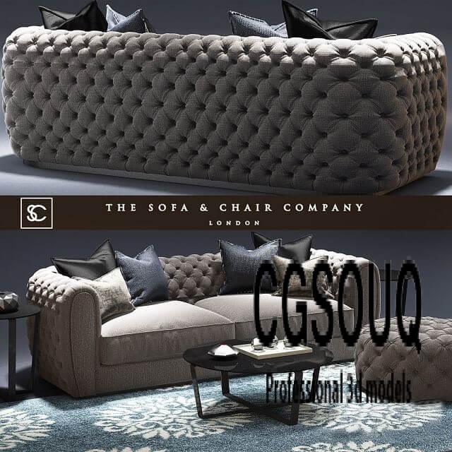 Windsor Sofa The sofa and chair Company Cromwell table Tufted 3D model