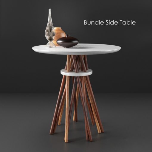 Wooden Bundle Side Table 3D Model
