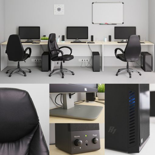 Workplace 2 - Office Funiture 3D Model
