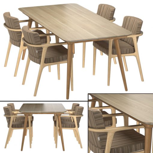 Zio Dining Table & Chair 3D Model