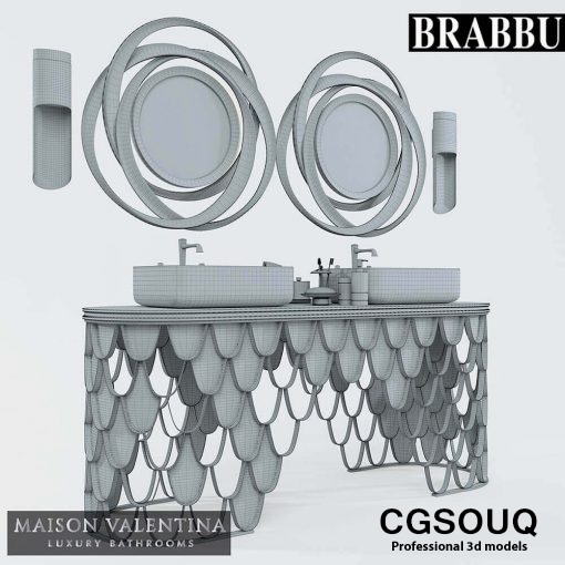 brabbu Koi Double Washbasin 3d model 3