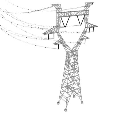 modular powerlines 3d model low poly4