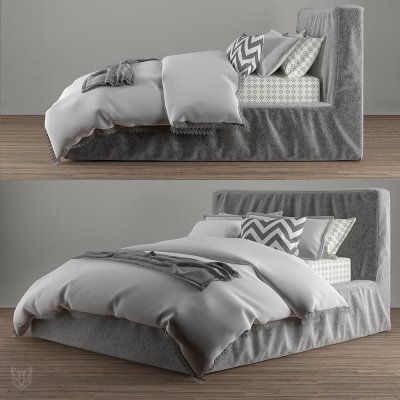 RH brook Bed 3D model