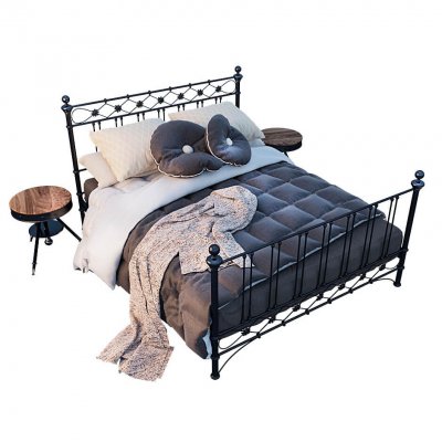 wrought iron frame bed 3D model